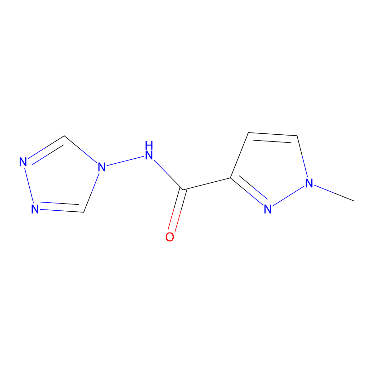 1-Methyl-N-4H-1,2,4-triazol-4-yl-1H-pyrazole-3-carboxamide molecular structure, CAS 491832-05-4