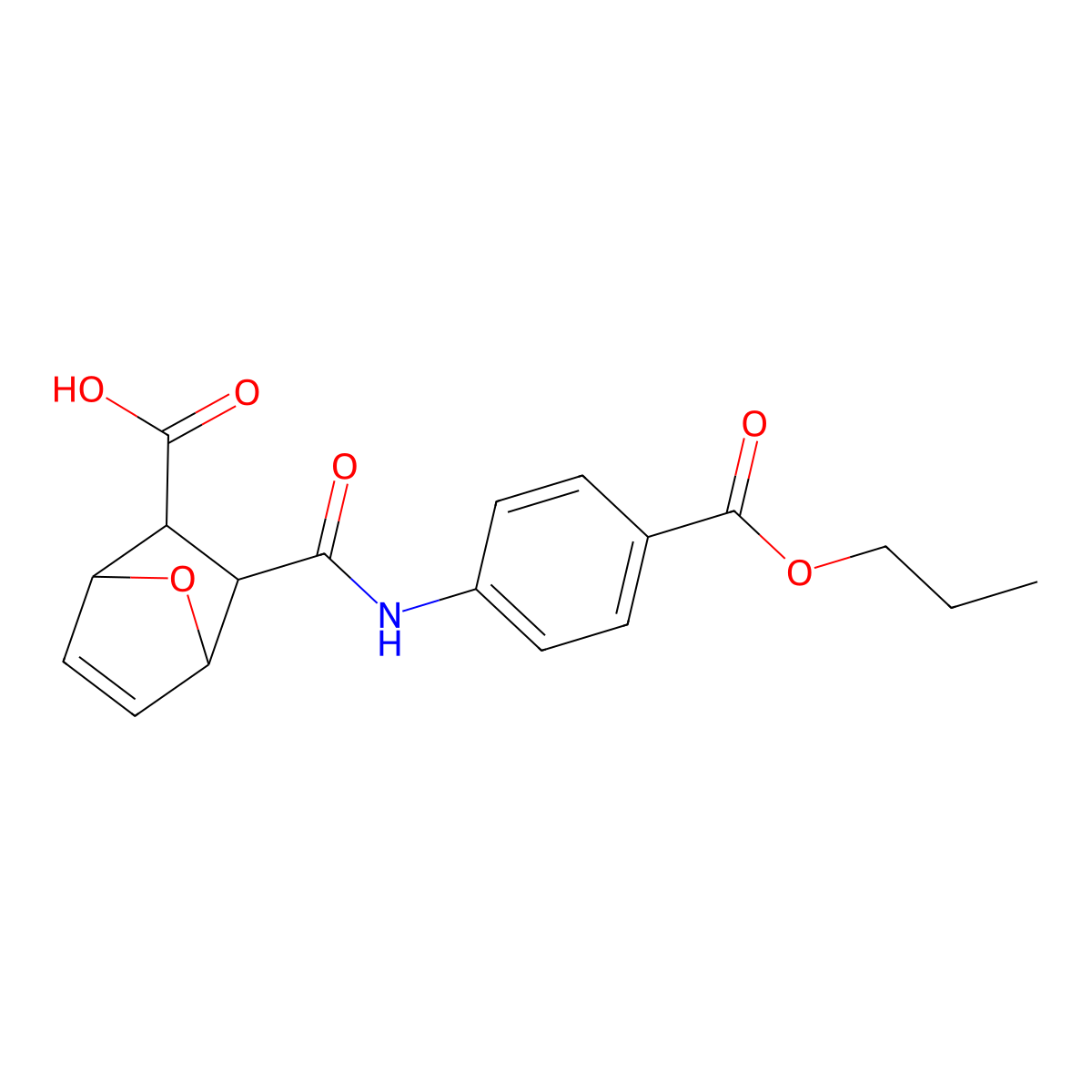 3-{[4-(Propoxycarbonyl)anilino]carbonyl}-7-oxabicyclo[2.2.1]hept-5-ene-2-carboxylic acid molecular structure, CAS 491832-07-6