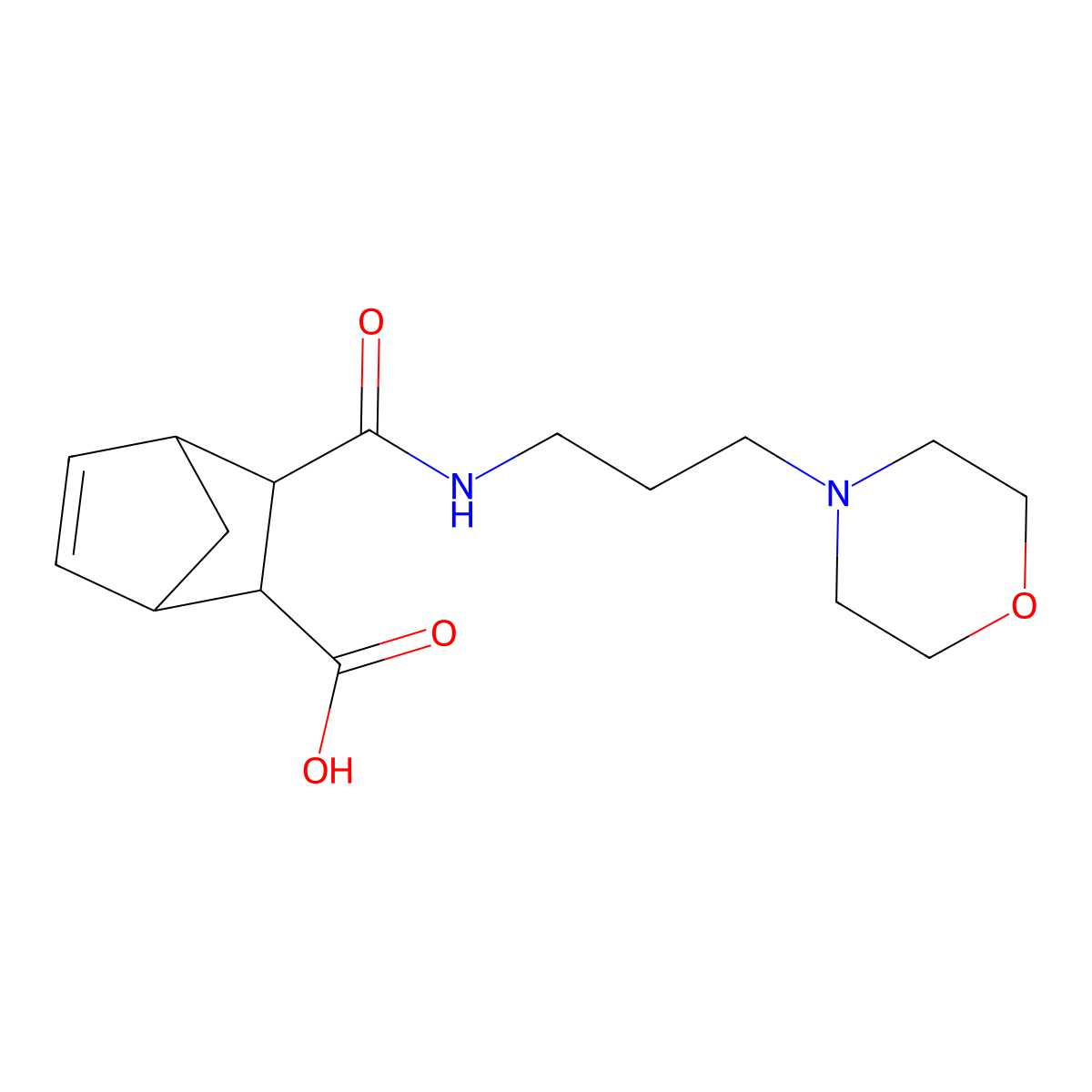 3-{[3-(Morpholin-4-yl)propyl]carbamoyl}bicyclo[2.2.1]hept-5-ene-2-carboxylic acid molecular structure, CAS 491832-11-2