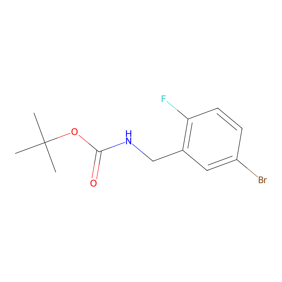 tert-butyl N-((5-bromo-2-fluorophenyl)methyl)carbamate molecular structure, CAS 491836-84-1