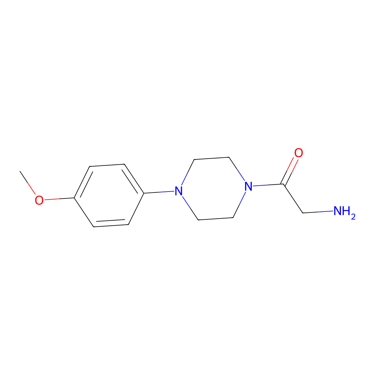 2-Amino-1-[4-(4-methoxyphenyl)piperazin-1-yl]ethanone molecular structure, CAS 491837-75-3