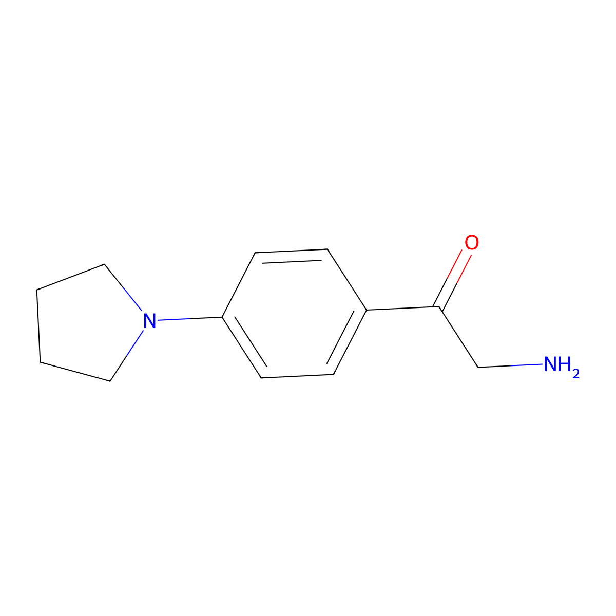 2-Amino-1-[4-(pyrrolidin-1-yl)phenyl]ethan-1-one molecular structure, CAS 491837-89-9