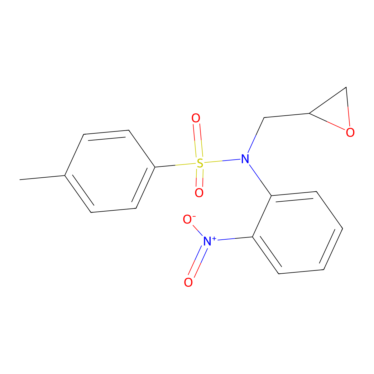 N-{2-nitrophenyl}-4-methyl-N-(2-oxiranylmethyl)benzenesulfonamide molecular structure, CAS 491839-32-8