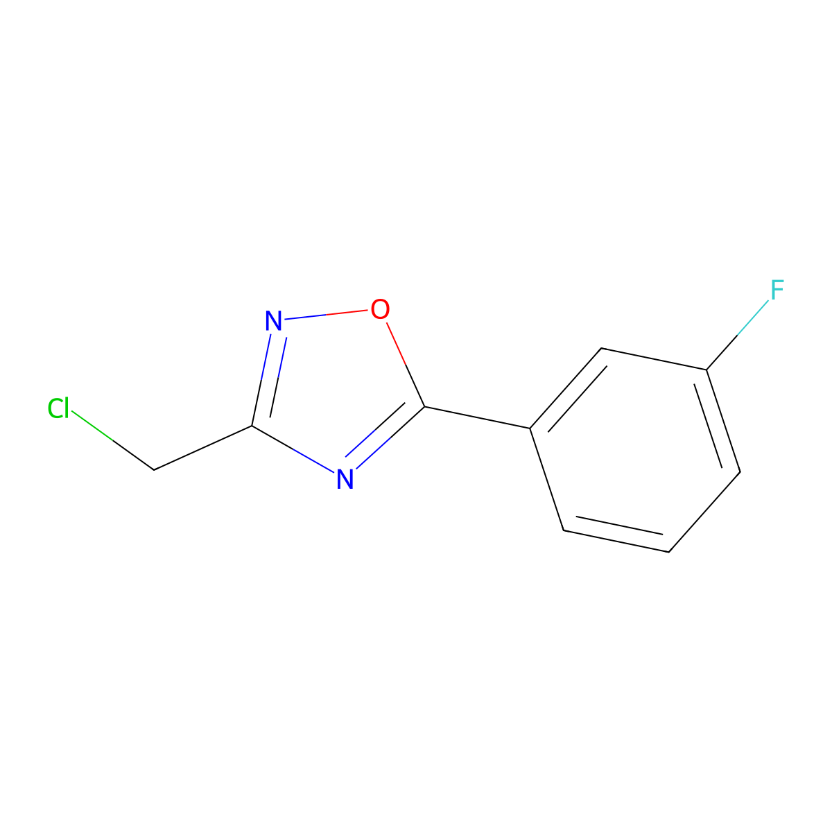 3-(Chloromethyl)-5-(3-fluorophenyl)-1,2,4-oxadiazole molecular structure, CAS 491842-63-8