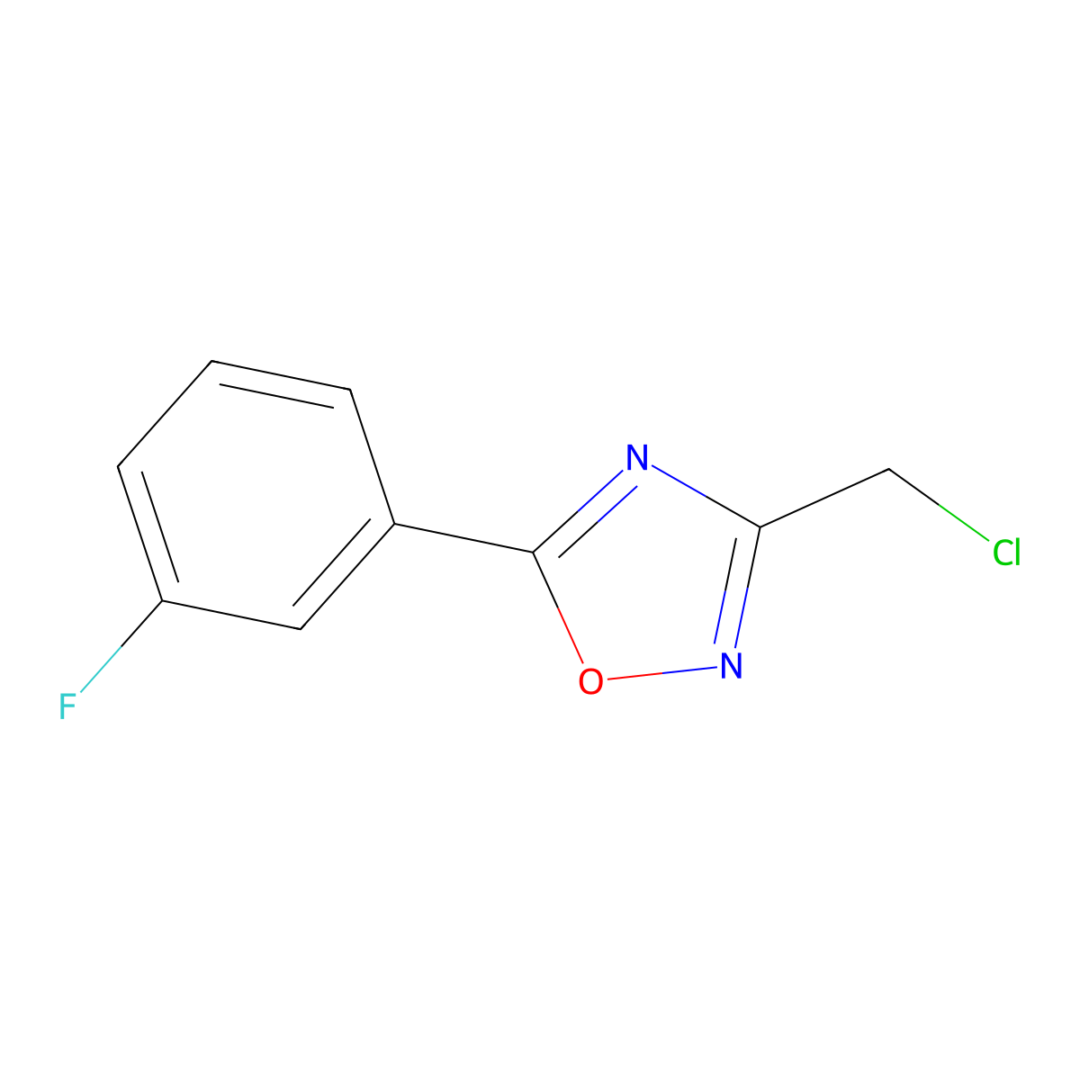 3-(Chloromethyl)-5-(3-fluorophenyl)-1,2,4-oxadiazole molecular structure, CAS 491842-63-8