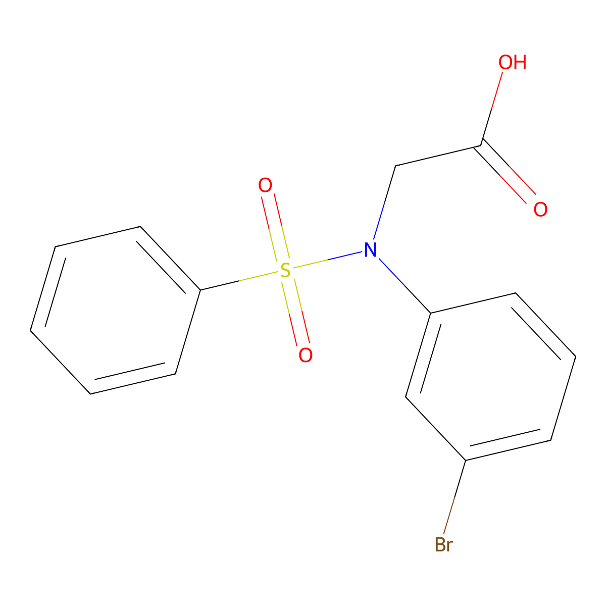 N-(3-bromophenyl)-N-(phenylsulfonyl)glycine molecular structure, CAS 491843-18-6