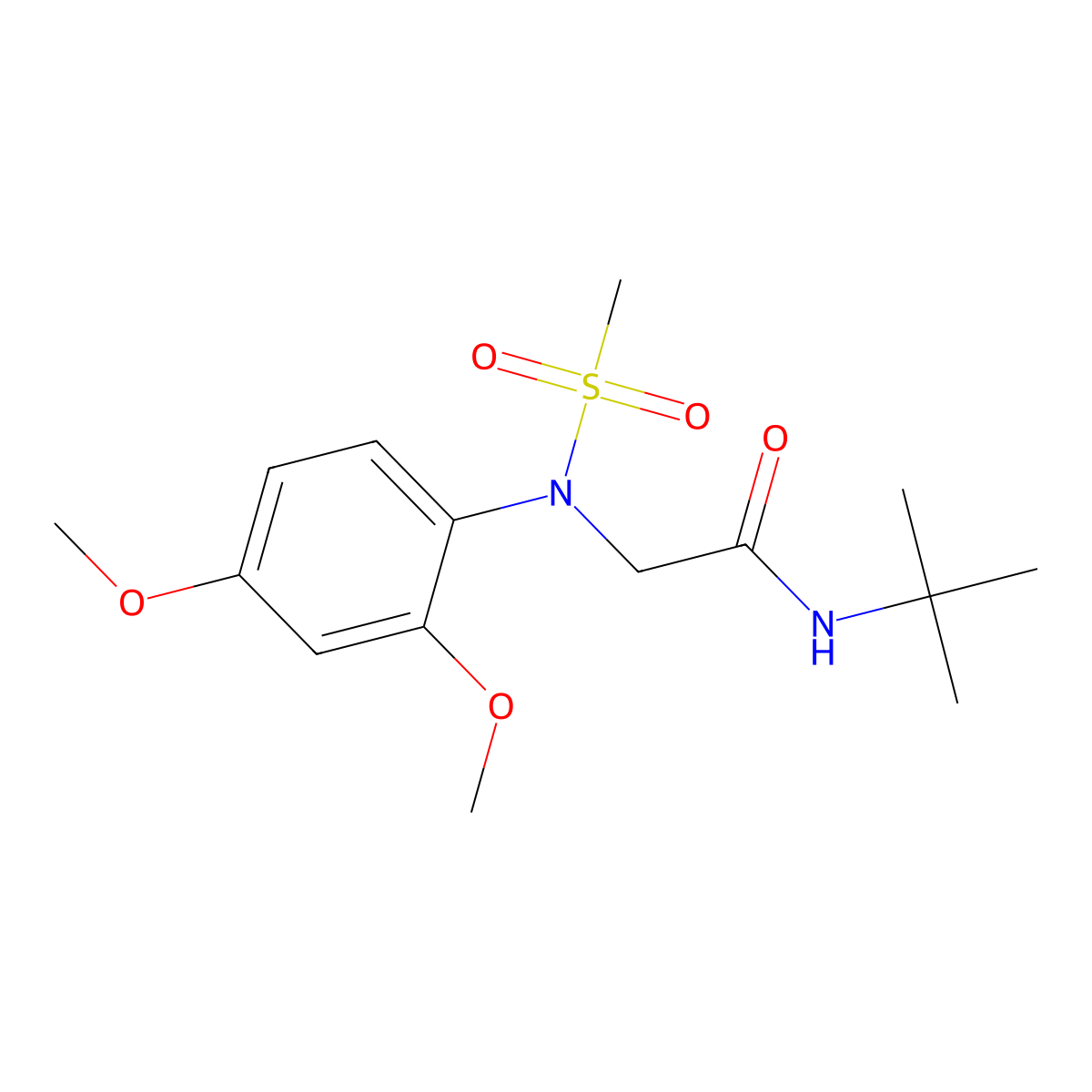 2-[(2,4-Dimethoxyphenyl)(methylsulfonyl)amino]-N-(1,1-dimethylethyl)acetamide molecular structure, CAS 491843-19-7