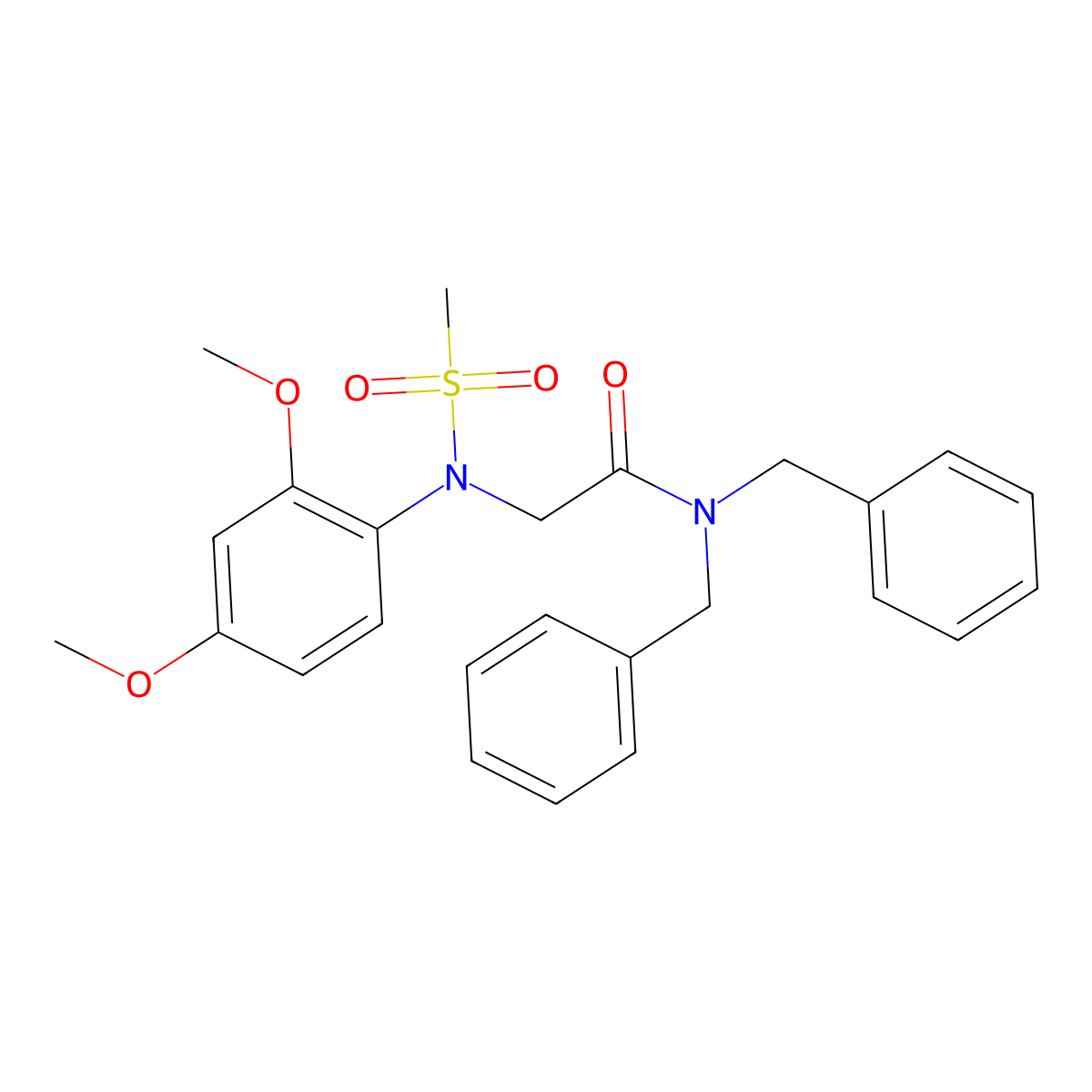 2-[(2,4-Dimethoxyphenyl)(methylsulfonyl)amino]-N,N-bis(phenylmethyl)acetamide molecular structure, CAS 491843-50-6