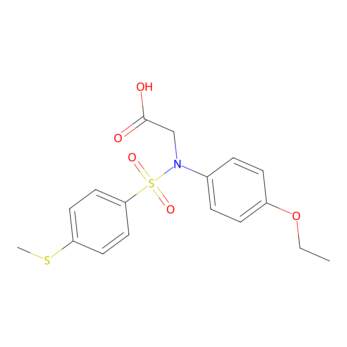 N-(4-ethoxyphenyl)-N-{[4-(methylsulfanyl)phenyl]sulfonyl}glycine molecular structure, CAS 491843-63-1
