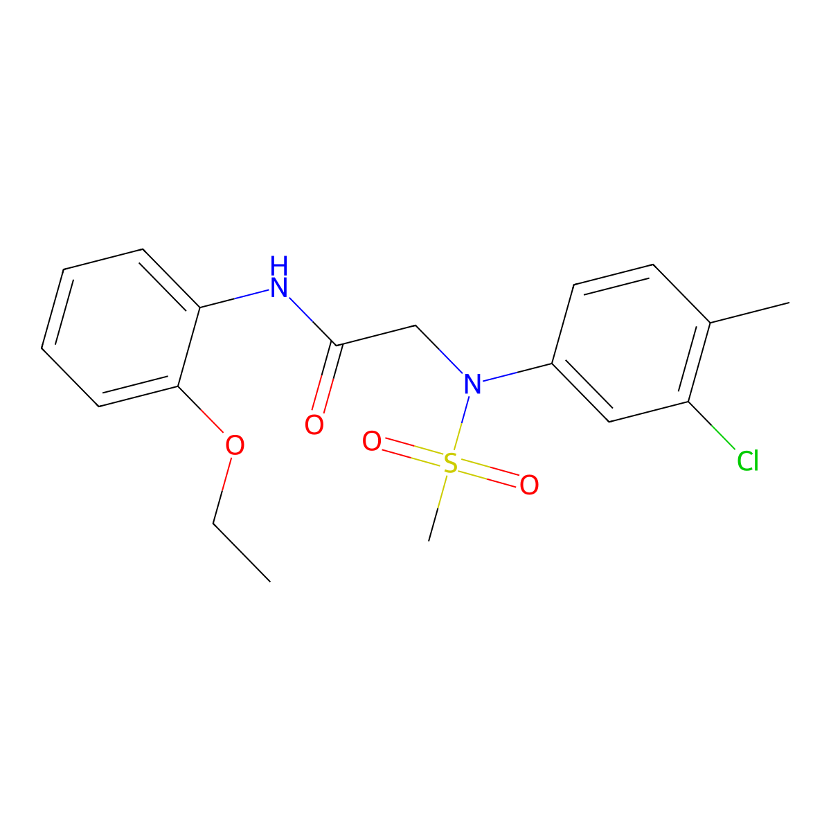 2-(3-chloro-4-methyl-N-methylsulfonylanilino)-N-(2-ethoxyphenyl)acetamide molecular structure, CAS 491844-27-0