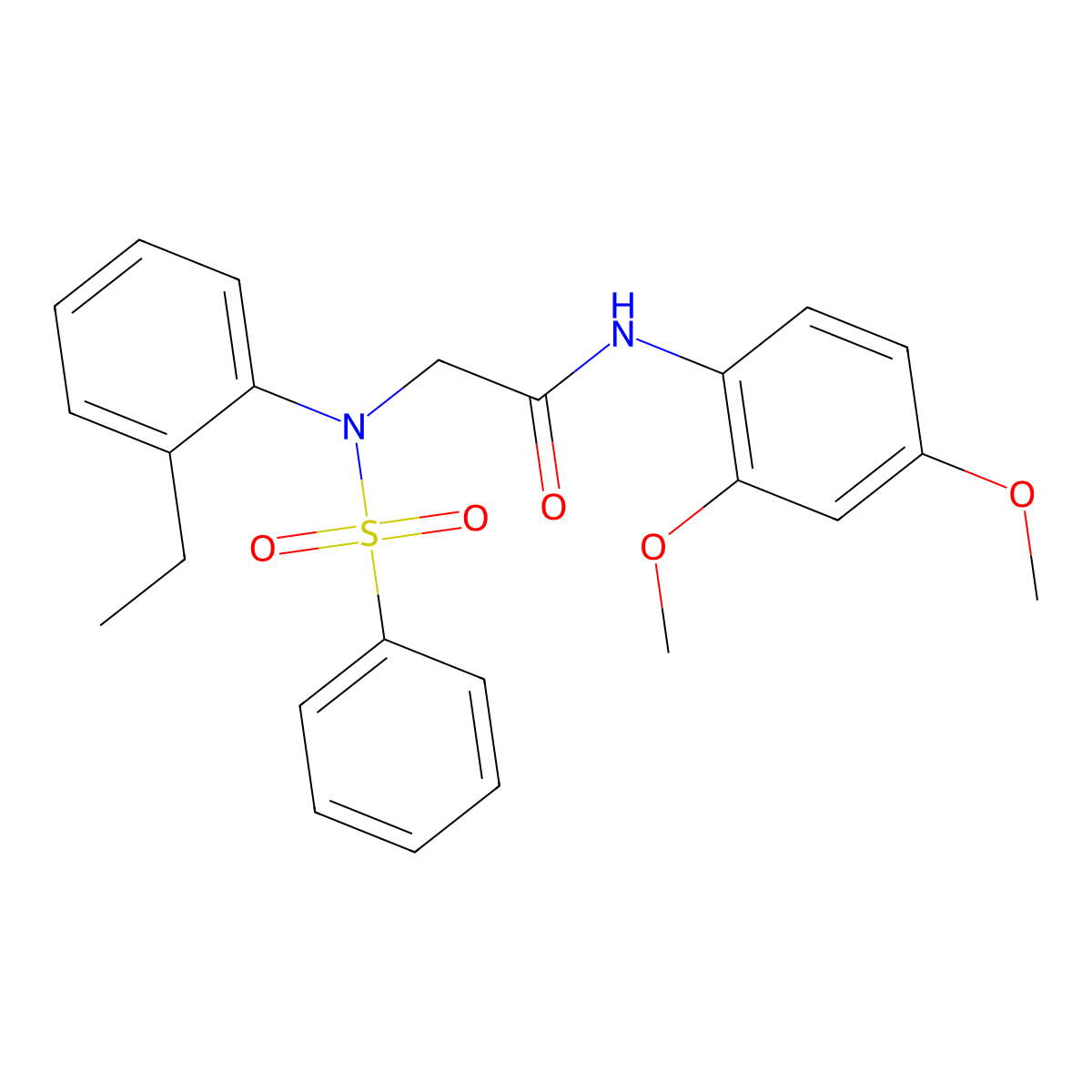 N-(2,4-dimethoxyphenyl)-2-[2-ethyl(phenylsulfonyl)anilino]acetamide molecular structure, CAS 491844-28-1