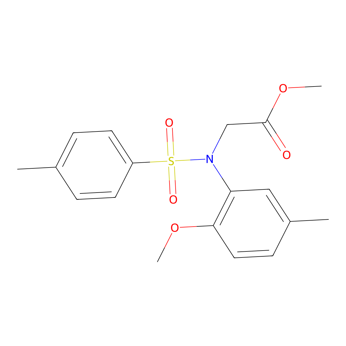 Methyl N-(2-methoxy-5-methylphenyl)-N-[(4-methylphenyl)sulfonyl]glycinate molecular structure, CAS 491844-30-5