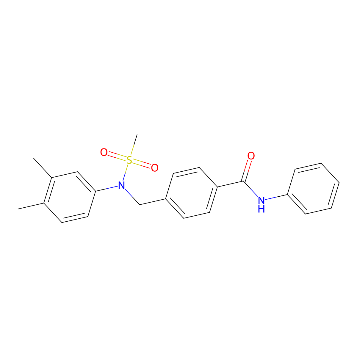 4-{[3,4-dimethyl(methylsulfonyl)anilino]methyl}-N-phenylbenzamide molecular structure, CAS 491844-67-8