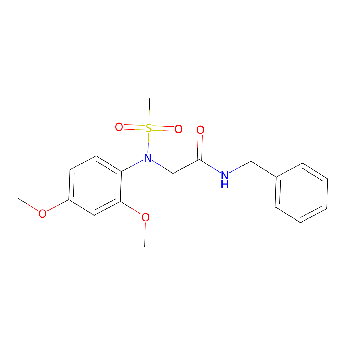 N-benzyl-2-[2,4-dimethoxy(methylsulfonyl)anilino]acetamide molecular structure, CAS 491844-74-7