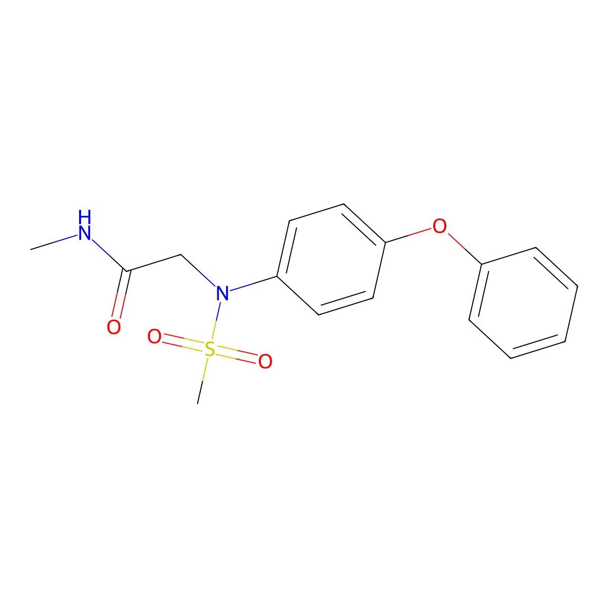 N-methyl-2-(N-methylsulfonyl-4-phenoxyanilino)acetamide molecular structure, CAS 491844-76-9