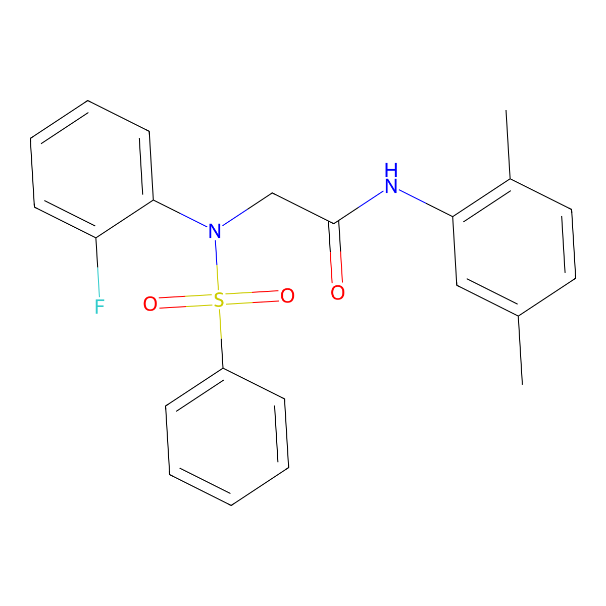 N-(2,5-dimethylphenyl)-2-[2-fluoro(phenylsulfonyl)anilino]acetamide molecular structure, CAS 491844-77-0