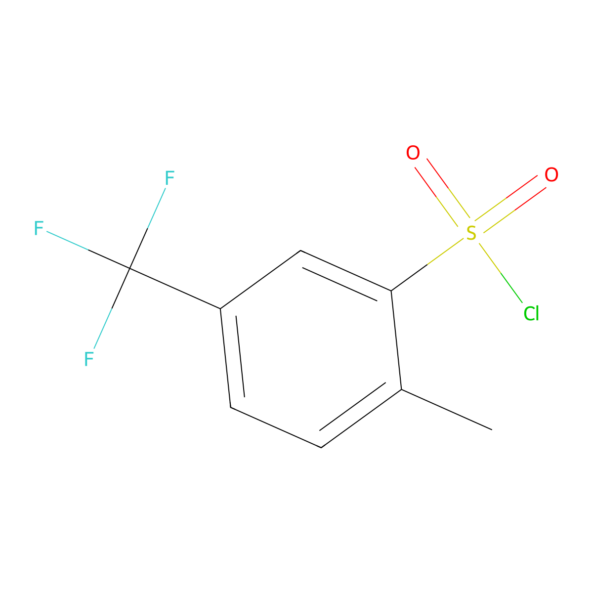 2-Methyl-5-(trifluoromethyl)benzene-1-sulfonyl chloride molecular structure, CAS 491850-53-4