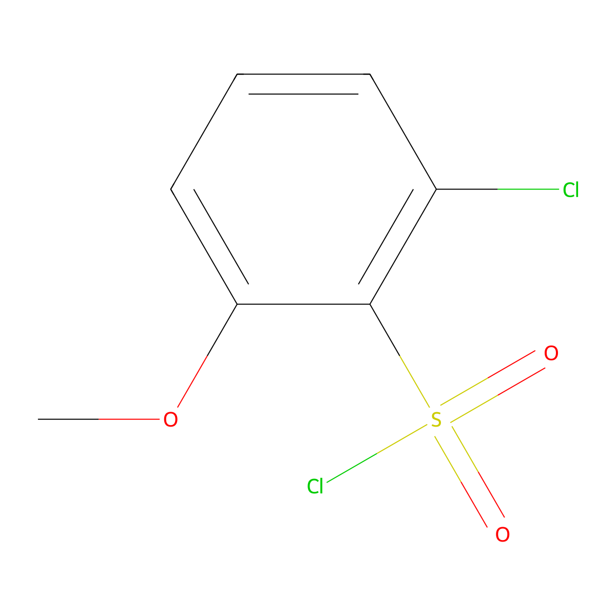 2-Chloro-6-methoxybenzenesulfonyl chloride molecular structure, CAS 491850-54-5