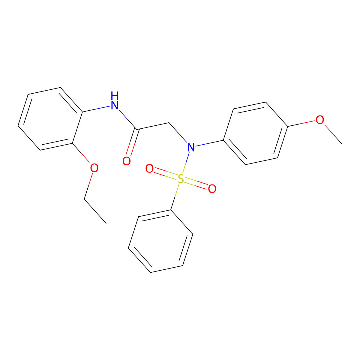 2-[N-(benzenesulfonyl)-4-methoxyanilino]-N-(2-ethoxyphenyl)acetamide molecular structure, CAS 491855-54-0