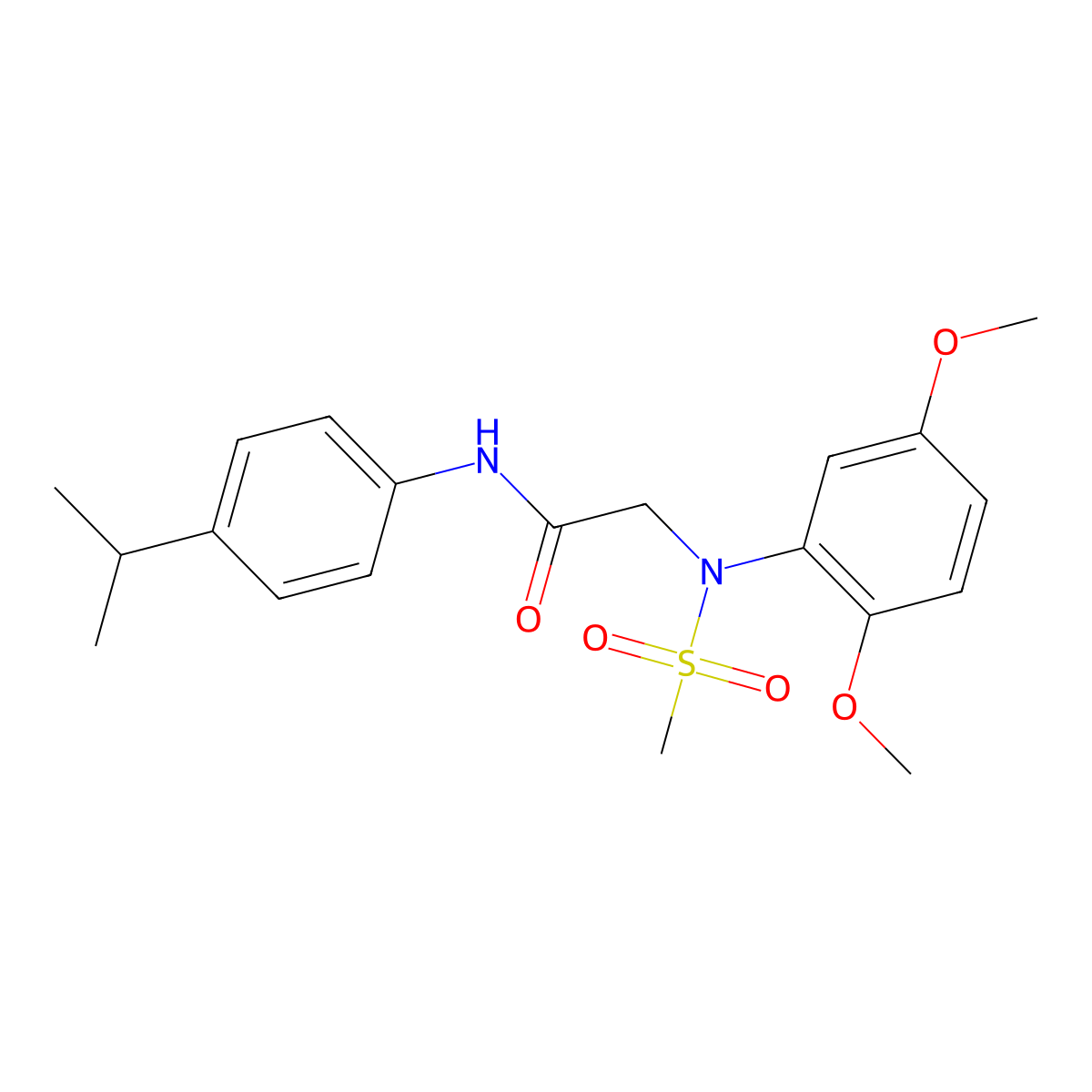 2-(2,5-dimethoxy-N-methylsulfonylanilino)-N-(4-propan-2-ylphenyl)acetamide molecular structure, CAS 491855-58-4