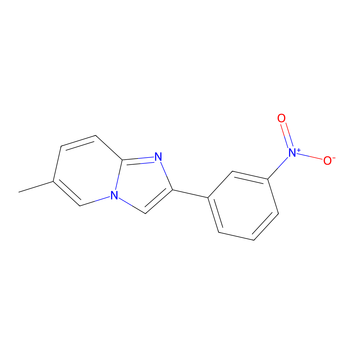 6-Methyl-2-(3-nitrophenyl)imidazo[1,2-a]pyridine molecular structure, CAS 491856-79-2