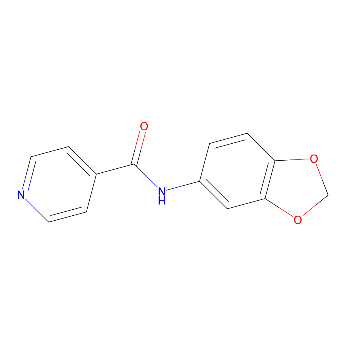 N-(1,3-benzodioxol-5-yl)pyridine-4-carboxamide molecular structure, CAS 491864-12-1