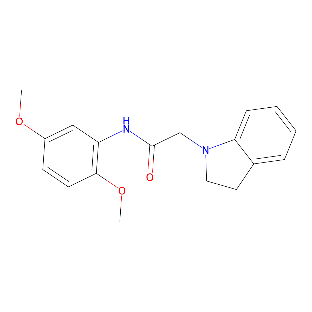N-(2,5-Dimethoxyphenyl)-2-indolinylethanamide molecular structure, CAS 491867-66-4