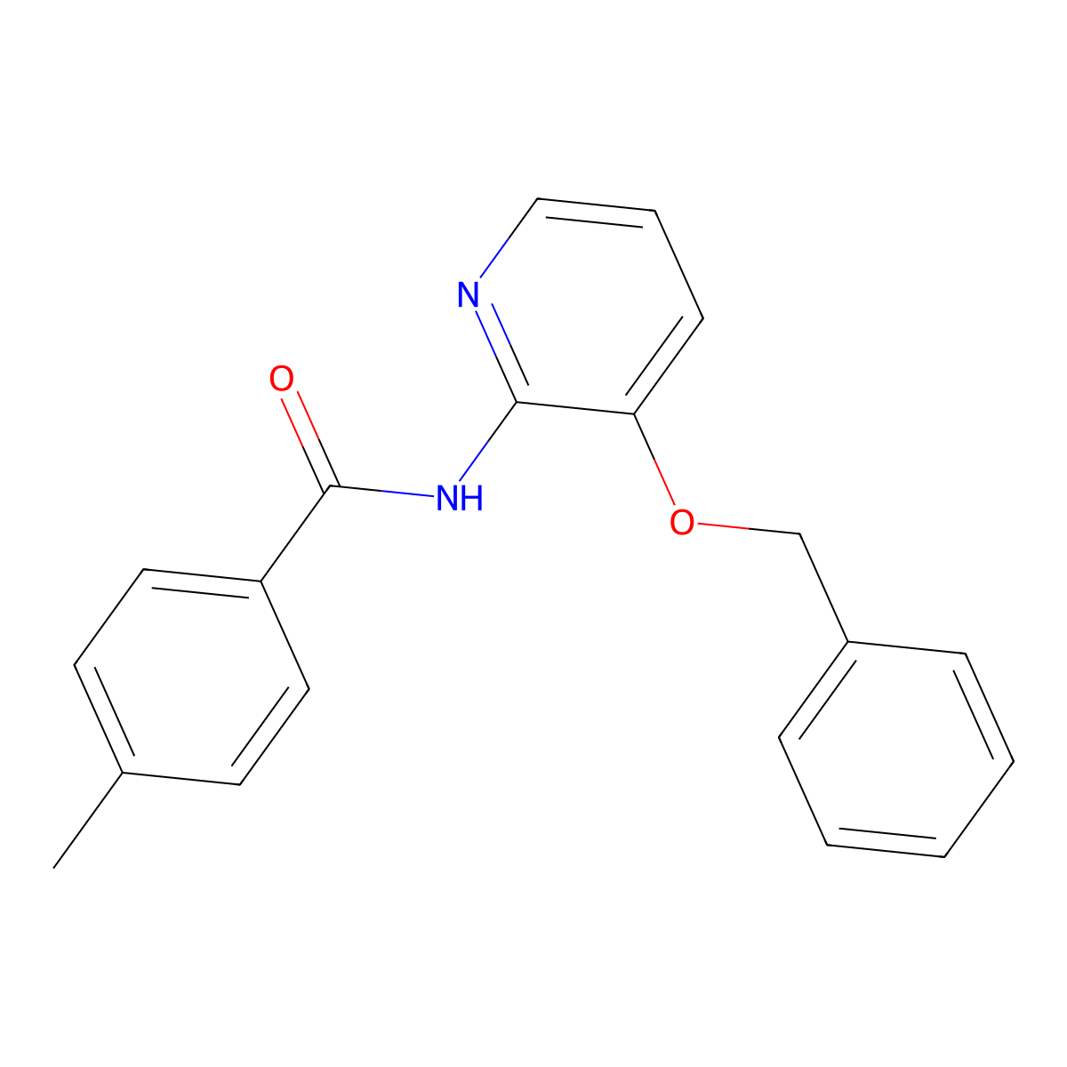 4-methyl-N-(3-phenylmethoxypyridin-2-yl)benzamide molecular structure, CAS 491867-71-1