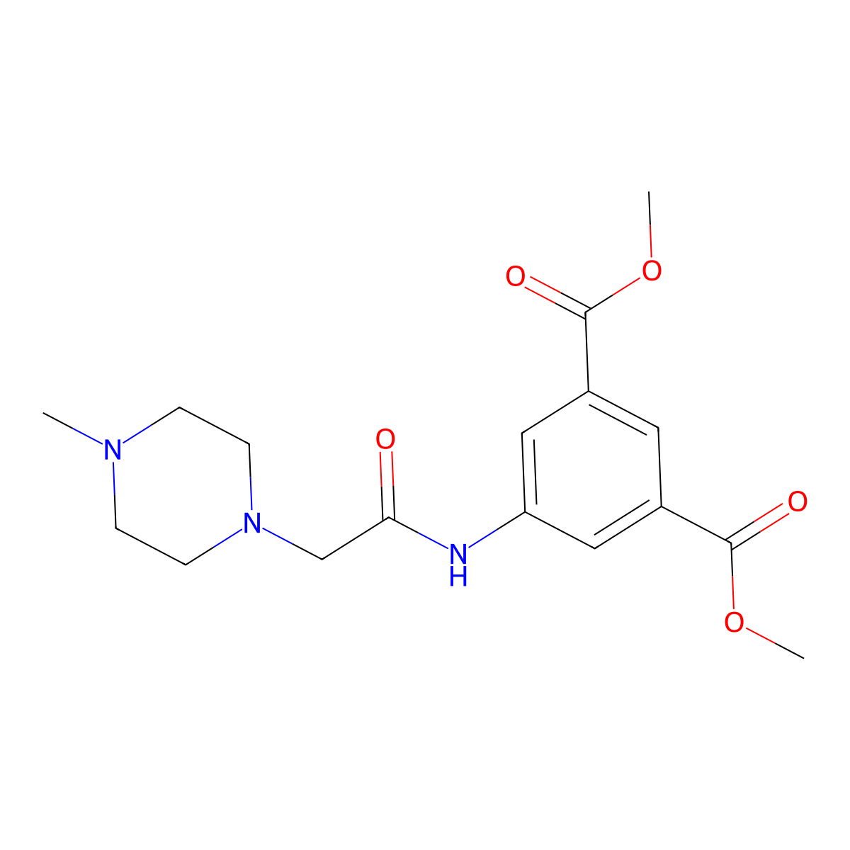 Methyl 3-(methoxycarbonyl)-5-(2-(4-methylpiperazinyl)acetylamino)benzoate molecular structure, CAS 491867-76-6