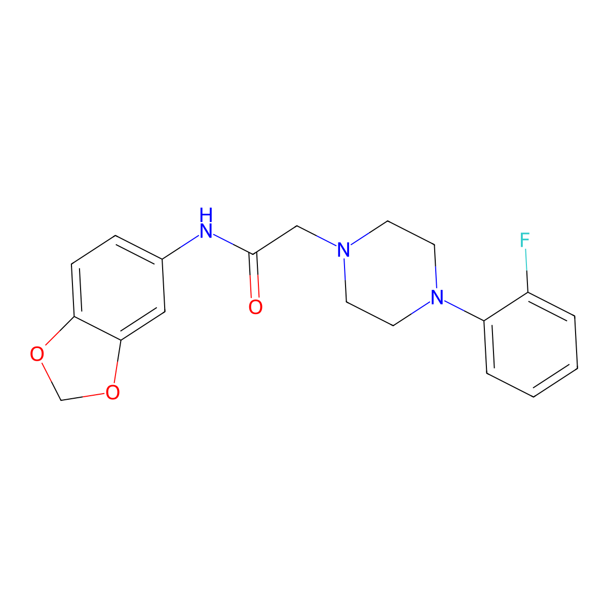 N-(1,3-benzodioxol-5-yl)-2-[4-(2-fluorophenyl)piperazin-1-yl]acetamide molecular structure, CAS 491867-82-4