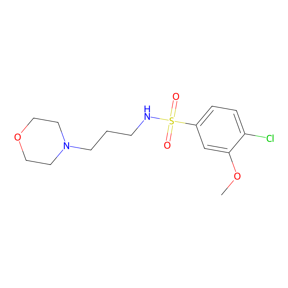 4-Chloro-3-methoxy-N-(3-morpholin-4-yl-propyl)-benzenesulfonamide molecular structure, CAS 491870-42-9
