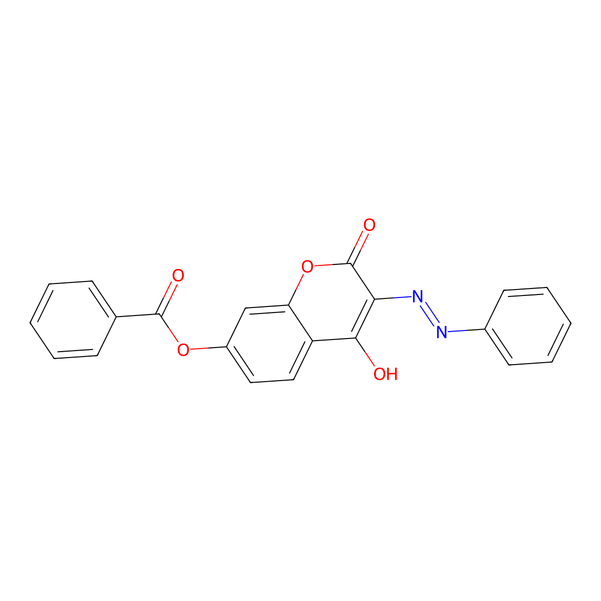 4-hydroxy-2-oxo-3-(phenyldiazenyl)-2H-chromen-7-yl benzoate molecular structure, CAS 491873-65-5