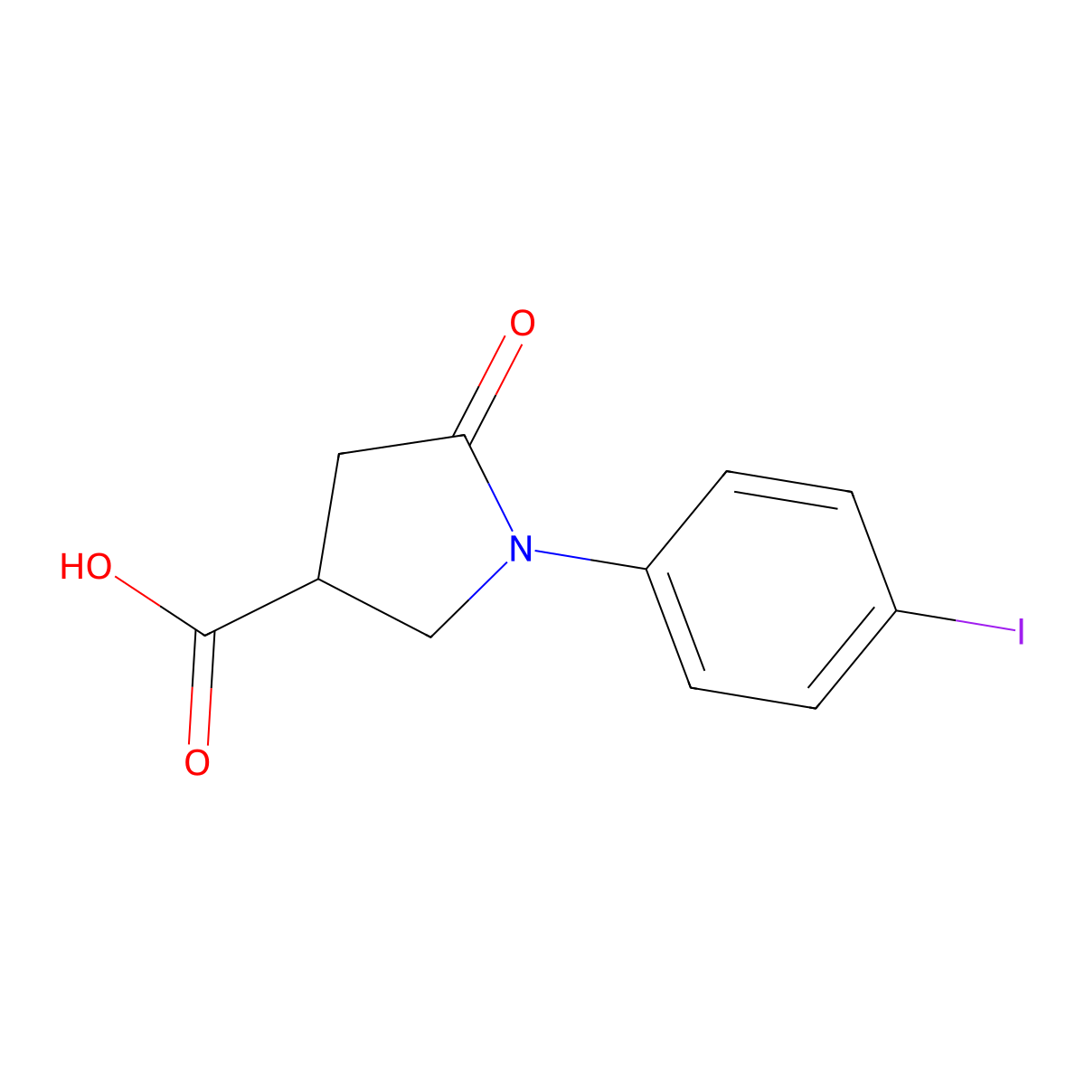 1-(4-Iodophenyl)-5-oxopyrrolidine-3-carboxylic acid molecular structure, CAS 491874-23-8