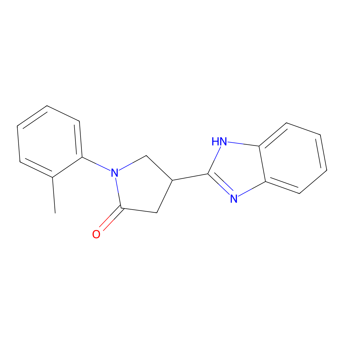 4-(1H-Benzimidazol-2-yl)-1-(2-methylphenyl)-2-pyrrolidinone molecular structure, CAS 491874-24-9