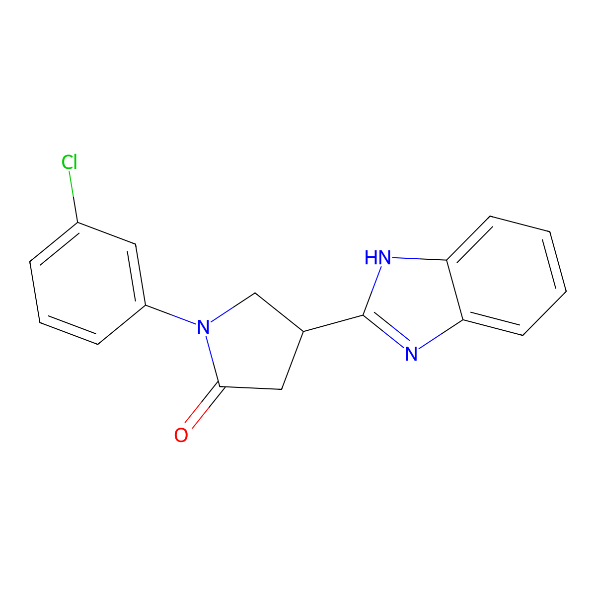 4-(1H-benzimidazol-2-yl)-1-(3-chlorophenyl)pyrrolidin-2-one molecular structure, CAS 491874-28-3