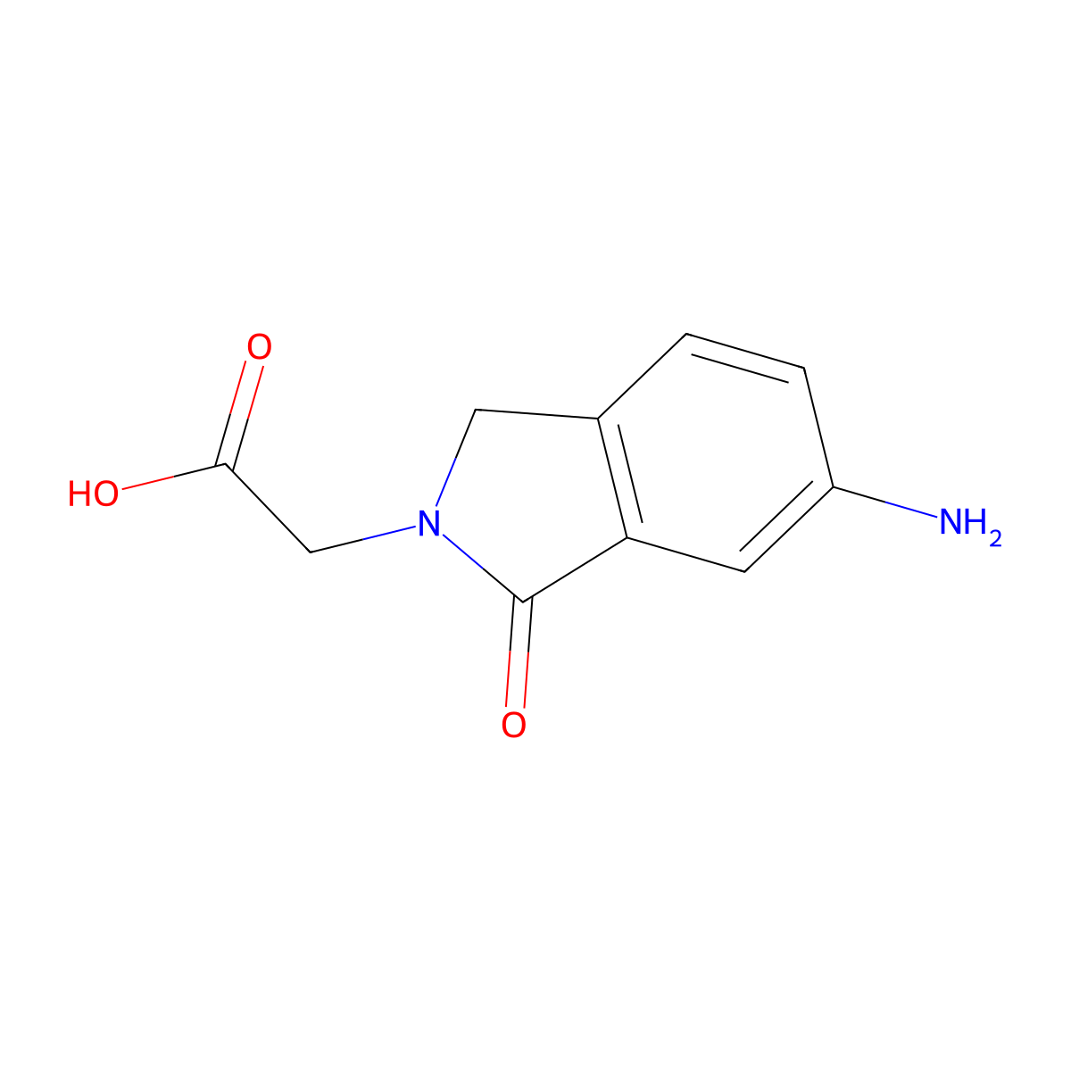 (6-amino-1-oxo-1,3-dihydro-2H-isoindol-2-yl)acetic acid molecular structure, CAS 491874-41-0