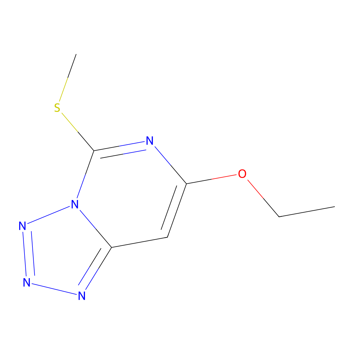 7-Ethoxy-5-methylsulfanyltetrazolo[1,5-c]pyrimidine molecular structure, CAS 491874-47-6