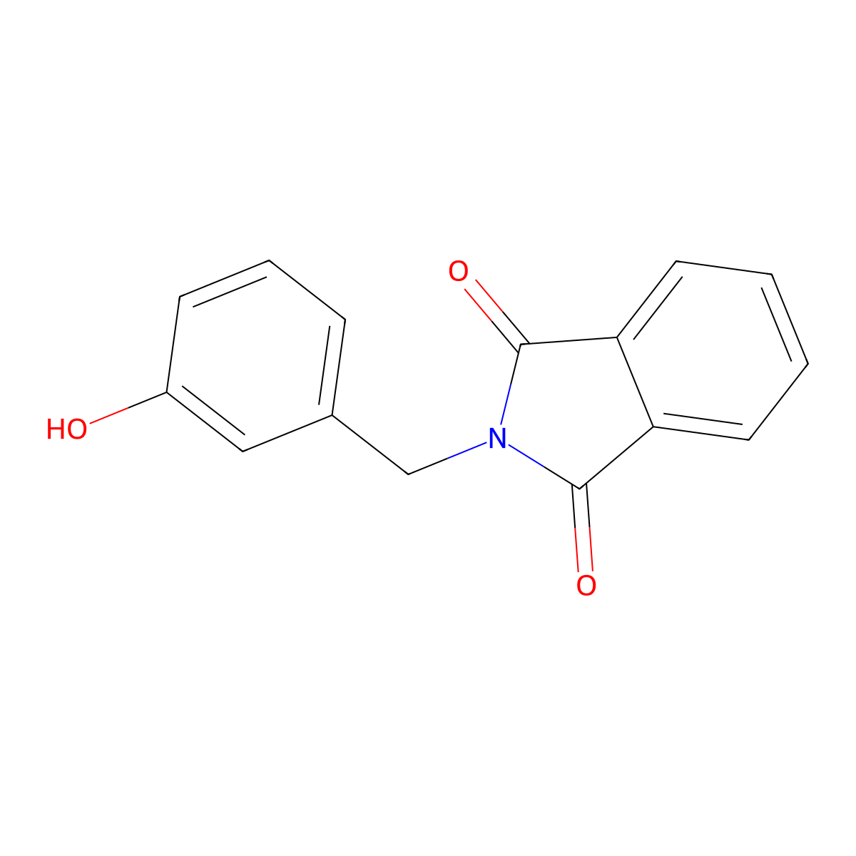 2-[(3-Hydroxyphenyl)methyl]isoindole-1,3-dione molecular structure, CAS 491875-12-8