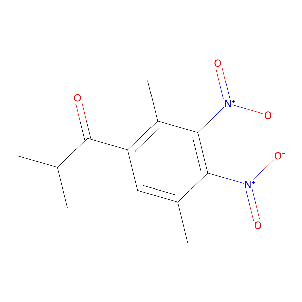 1-{3,4-Bisnitro-2,5-dimethylphenyl}-2-methyl-1-propanone molecular structure, CAS 491875-42-4
