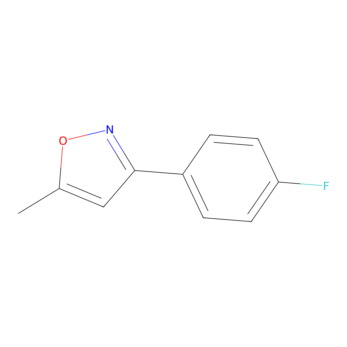 3-(4-Fluorophenyl)-5-methylisoxazole molecular structure, CAS 491875-99-1