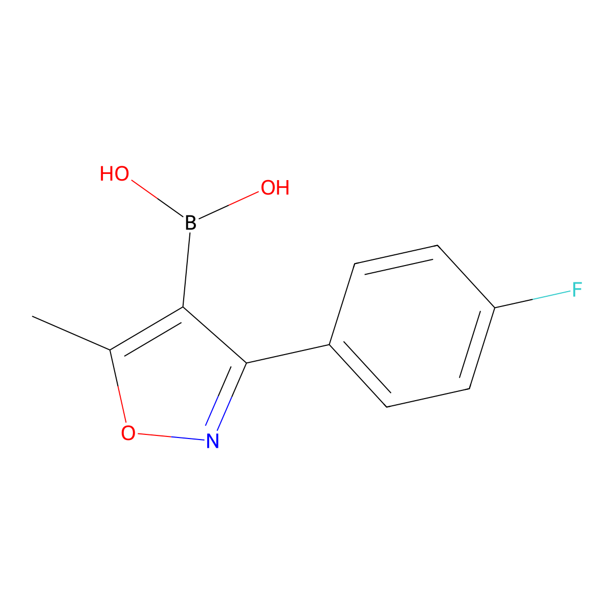 [3-(4-Fluorophenyl)-5-methyl-1,2-oxazol-4-yl]boronic acid molecular structure, CAS 491876-02-9