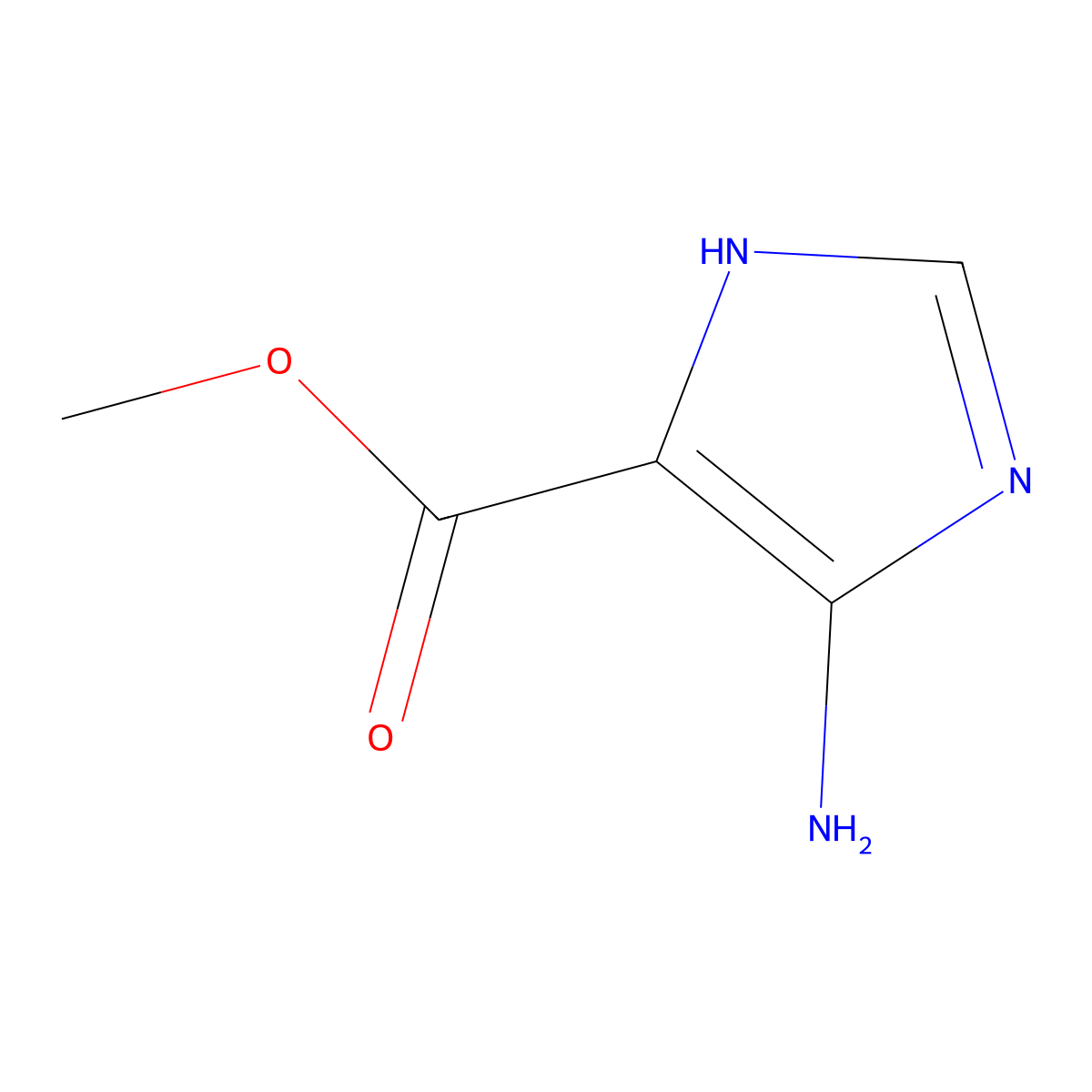methyl 5-amino-1H-imidazole-4-carboxylate molecular structure, CAS 4919-00-0