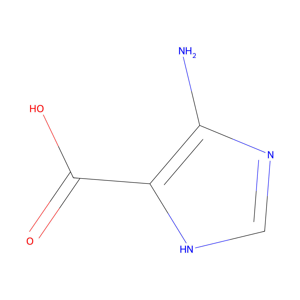 5-amino-1H-imidazole-4-carboxylic acid molecular structure, CAS 4919-04-4