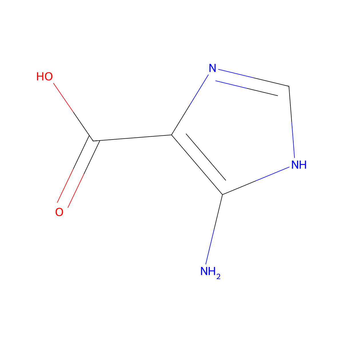 5-amino-1H-imidazole-4-carboxylic acid molecular structure, CAS 4919-04-4