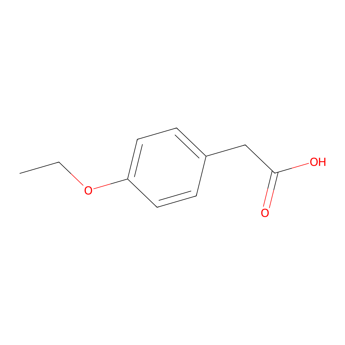 Benzeneacetic acid, 4-ethoxy- molecular structure, CAS 4919-33-9