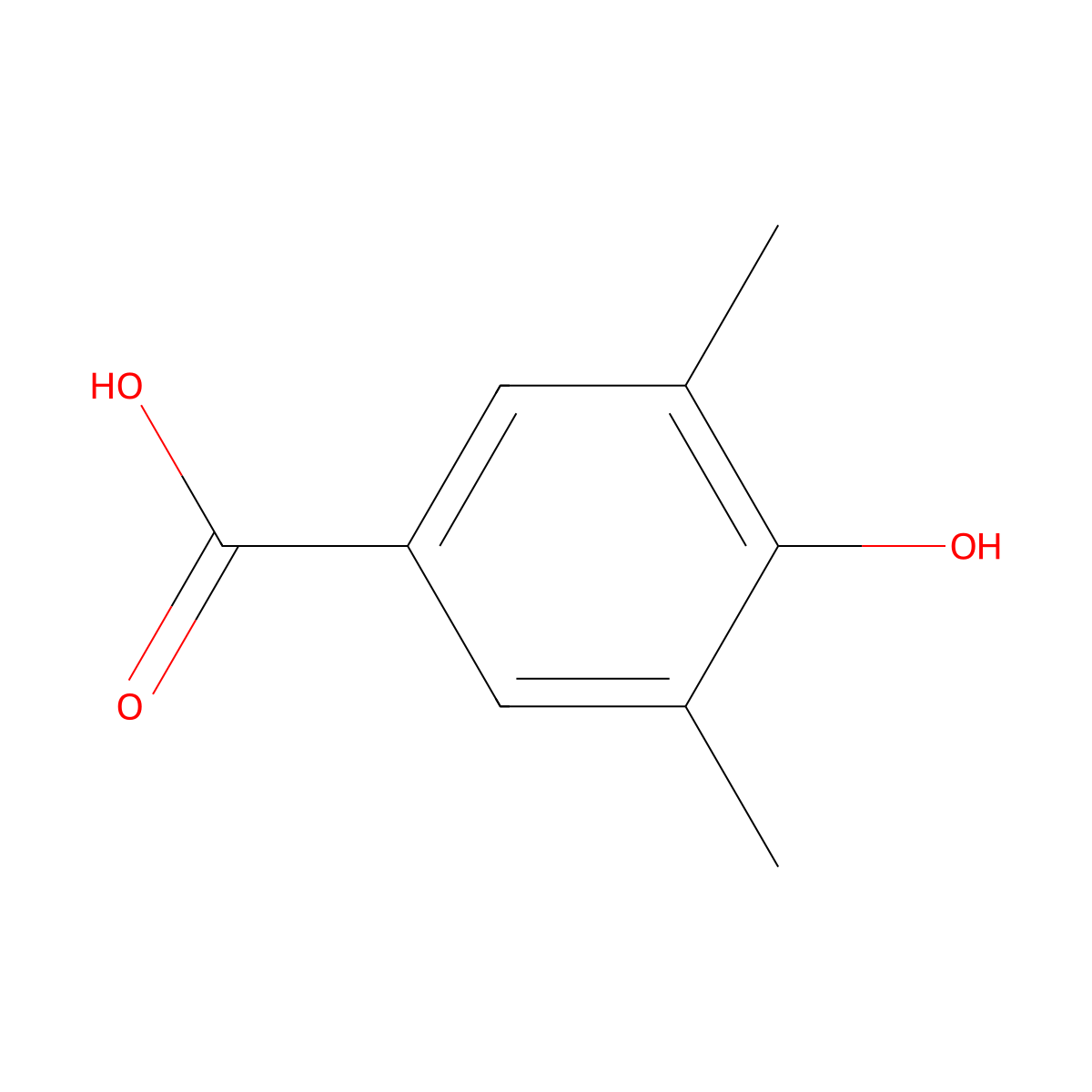4-Hydroxy-3,5-dimethylbenzoic acid molecular structure, CAS 4919-37-3