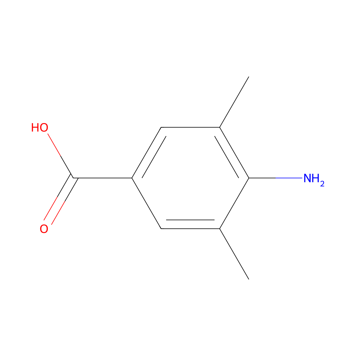 4-Amino-3,5-dimethylbenzoic acid molecular structure, CAS 4919-40-8