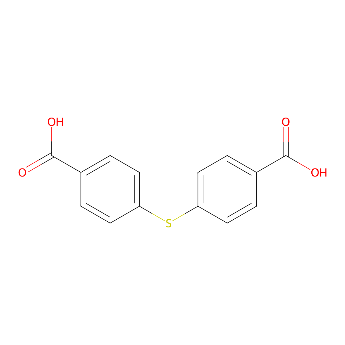 4-(4-Carboxyphenyl)sulfanylbenzoic acid molecular structure, CAS 4919-48-6