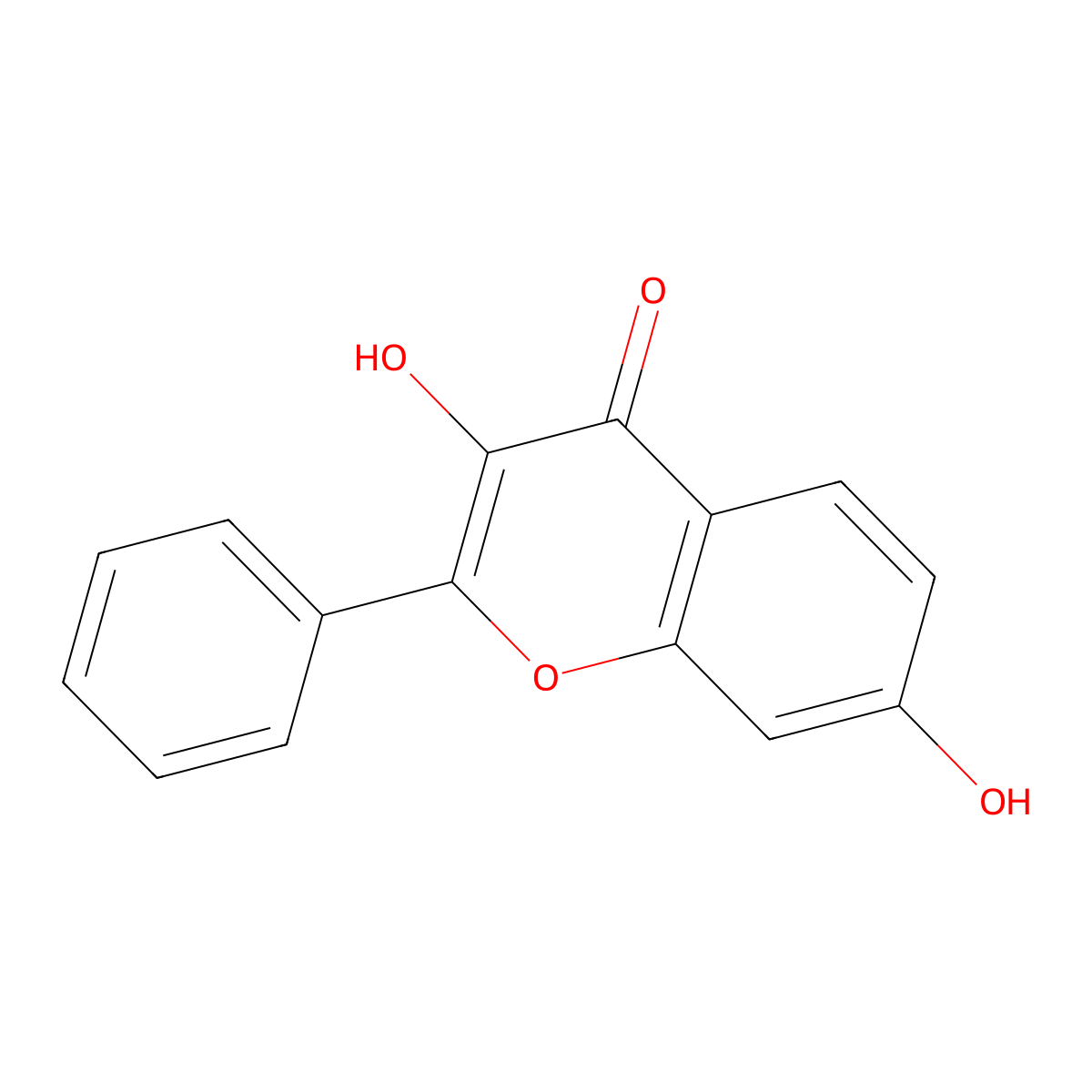 3,7-Dihydroxyflavone molecular structure, CAS 492-00-2