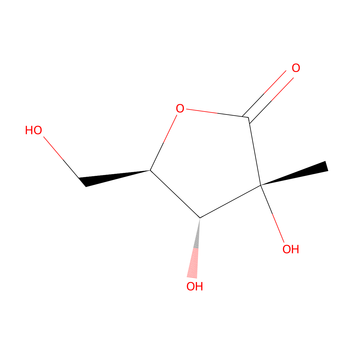 2-C-Methyl-D-ribono-1,4-lactone molecular structure, CAS 492-30-8
